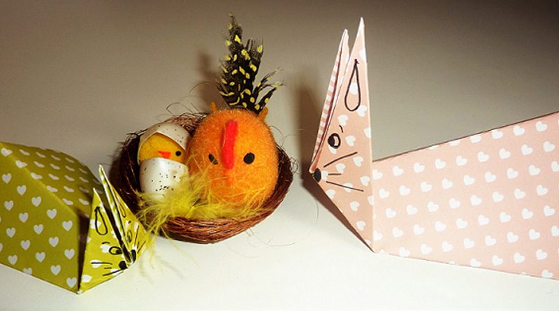 Lapin en origami pour Pâques